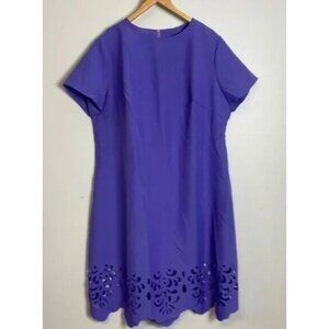 NWT Dioni Dress Purple Short Sleeve Cutout Hem Size 5XL